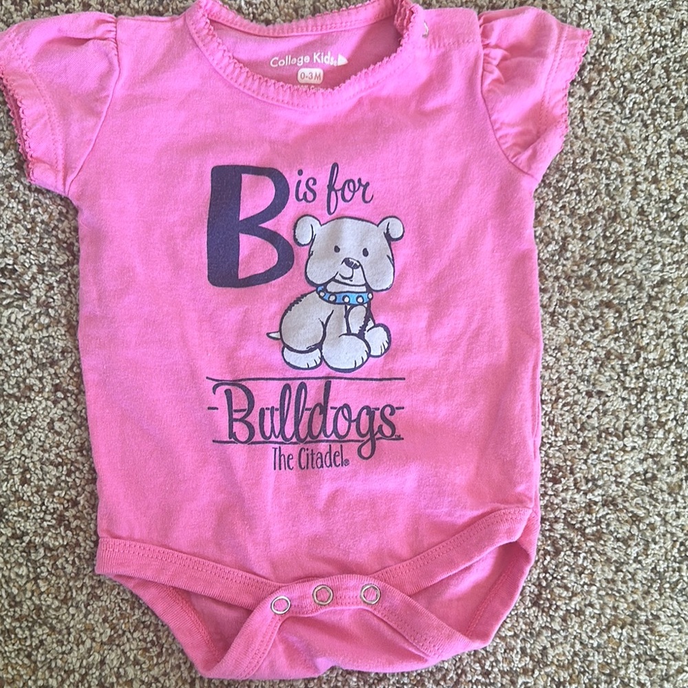 Pink Bulldogs Baby Onesie - The Citadel